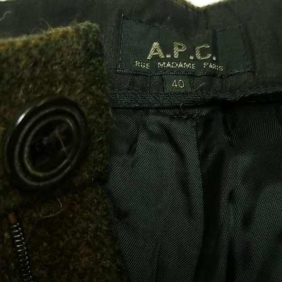 A.P.C. Wool Green Plaid Shorts M - Picture 11 of 14